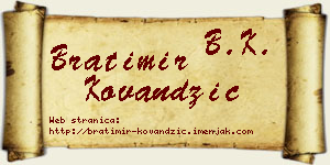 Bratimir Kovandžić vizit kartica